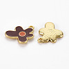 Rack Plating Light Gold Alloy Enamel Pendants ENAM-Q444-013G-RS-2