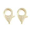 Brass Micro Pave Clear Cubic Zirconia Lobster Claw Clasps KK-I354-01G-02-1