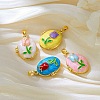 Brass Enamel Locket Pendants KK-F923-03B-G-1
