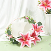 PU Leather & Plastic Artificial Flower AJEW-WH0696-419B-4