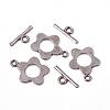 Flower Tibetan Style Alloy Toggle Clasps X-A0977Y-NF-2