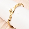 304 Stainless Steel Rhinestone Hinged Bangles for Women BJEW-B168-17G-1