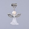 Transparent Frosted Acrylic Flower Pendants PALLOY-JF00373-06-1