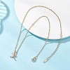 Fairy Brass Pave Clear Cubic Zirconia Pendant 304 Stainless Steel Cable Chain Necklaces for Women NJEW-JN05600-2