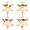 4Pcs Alloy Star with Word Sheriff Brooch Pin for Costume Accessories JEWB-FG0001-52B-1