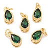 Real 18K Gold Plated Brass Inlaid Cubic Zirconia Charms ZIRC-L100-077G-2