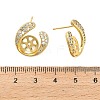 U-Shaped Brass Micro Pave Clear Cubic Zirconia Stud Earring Findings KK-D102-10G-3