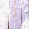 Brass Rhombus Sun Hanging Ornaments HJEW-JM01872-2