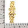 Brass Pave Lilac Cubic Zirconia Flower with Leaf Links Connector Charms KK-P277-52G-03-3