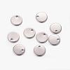 Tarnish Resistant Original Color Stamping Blank Tag Charms 304 Stainless Steel Flat Round Pendants X-STAS-Q056-2