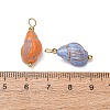 Baking Paint & Golden Metal Enlaced Glass Pendants GL-CBA010C-07G-3