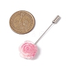 Resin Glitter Flower Brass Stick Lapel Pins JEWB-BR00170-02-3