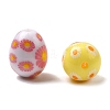 Printed Opaque Acrylic Beads OACR-H054-07-2