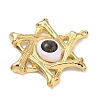 304 Stainless Steel & Resin & Glass Pendants STAS-G371-15G-02-2