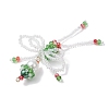 Christmas Glass Seed Elfin Beaded Big Pendants PALLOY-MZ01040-01-4