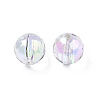 UV Plating Transparent Rainbow Iridescent Acrylic Beads OACR-N008-160-3