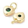 Brass Micro Pave Cubic Zirconia Charms KK-C051-07G-04-2