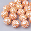 Printed Imitation Pearl Acrylic Beads LS-X-MACR-R558-01B-1