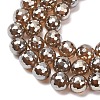 Electroplated Natural Agate Beads Strands G-B191-A07-10mm-17-2