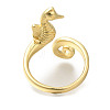 Rack Plating Brass Open Cuff Finger Rings For Women Men RJEW-C112-01G-3