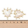 Brass Pave Natural Freshwater Shell Pendants LS-KK-U058-25G-02-3