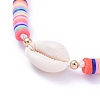 Handmade Polymer Clay Heishi Beads Braided Necklaces NJEW-JN02725-2