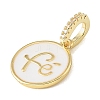 Brass Micro Pave Clear Cubic Zirconia & Enamel Pendants CU-CBA6938-18G-02-2