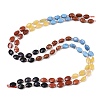Natural Red Jasper & Lemon Jade & Synthetic Goldstone & Blue Goldstone & Blue Lace Agate Beads Strands G-Z135-A05-3