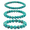 3Pcs 3 Size Synthetic Imperial Jasper Round Beaded Stretch Bracelets Set BJEW-SW00064-34-2