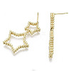 Brass Dangle Stud Earring KK-N232-104G-NF-3