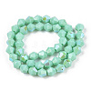 Opaque Solid Color Electroplate Glass Beads Strands EGLA-A039-P6mm-L20-3
