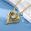 Brass Pave Clear Cubic Zirconia Heart Pendant Necklaces for Women NJEW-K381-07C-G-3