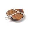 Natural Tiger Eye Pendants PALLOY-JF01663-04-3