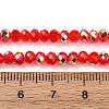Electroplate Transparent Glass Beads Strands EGLA-A046-01B-M-5