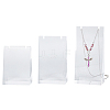 3Pcs 3 Sizes Transparent Acrylic Necklace Display Stands NDIS-WH0009-18-1