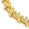 Rack Plating Brass Pave Cubic Zirconia Butterfly Link Bracelets for Women BJEW-B110-05G-03-2