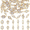 60Pcs 6 Styles Brass Clear Cubic Zirconia Connector Charms KK-YW0003-62-1