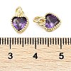 Real 18K Gold Plated Brass Inlaid Cubic Zirconia Charms ZIRC-L100-074G-03-3