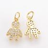 Brass Micro Pave Cubic Zirconia Charms ZIRC-Q001-151G-1