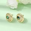 Brass Micro Pave Cubic Zirconia Stud Earrings EJEW-G471-13G-03-3