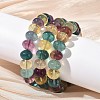 Natural Fluorite Beaded Bracelets G-H332-13-2