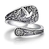 Hummingbird & Sunflower Zinc Alloy Cuff Rings for Women PW-WG8F0A6-01-1