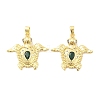 Tortoise Brass Micro Pave Cubic Zirconia Pendants KK-M325-09G-1