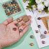 40Pcs 5 Colors Glass Pendants PALLOY-FH00137-3