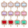 12Pcs 6 Colors Glass Connector Charms FIND-CA0010-64-1
