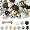 DIY Animal Cattle Theme Wooden Beaded Keychain Making Kits DIY-YW0008-69A-1