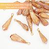 Fingerinspire 16Pcs Electroplated Raw Rough Natural Quartz Crystal Copper Wire Wrapped Pendants FIND-FG0003-30B-4