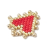 Handmade MIYUKI Glass Seed Beaded Heart Pendants PALLOY-MZ01067-01-4