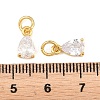 Brass Pave Cubic Zirconia Charms KK-K340-51G-09-3