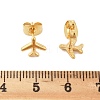 304 Stainless Steel Tiny Airplane Stud Earrings with 316 Stainless Steel Pins for Women LS-EJEW-J043-01G-2